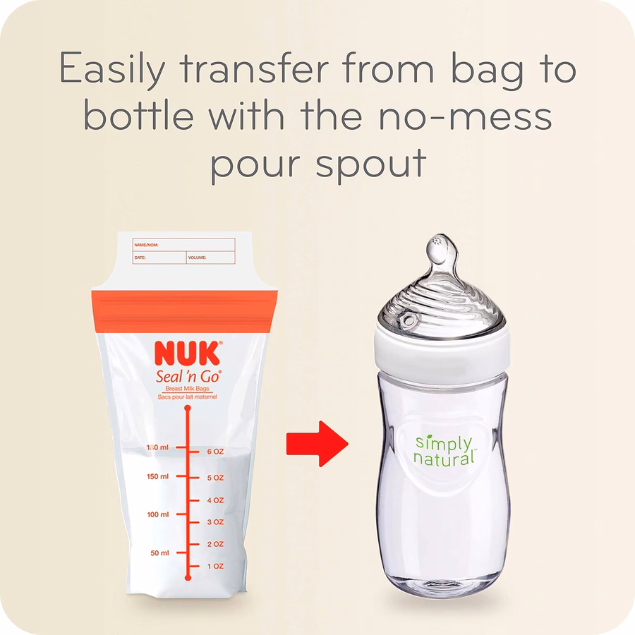 Bolsas para leche materna NUK Simply Natural Seal n'Go: Bolsas para almacenar leche materna: Bebé