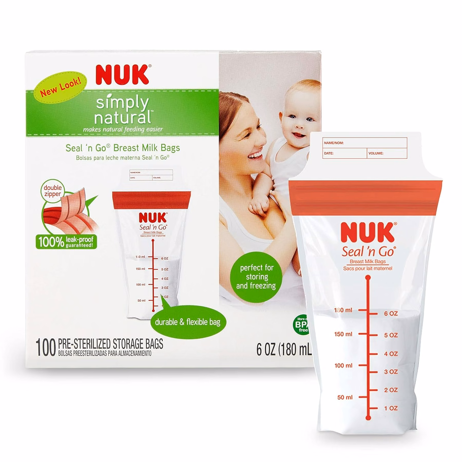 Bolsas para leche materna NUK Simply Natural Seal n'Go: Bolsas para almacenar leche materna: Bebé