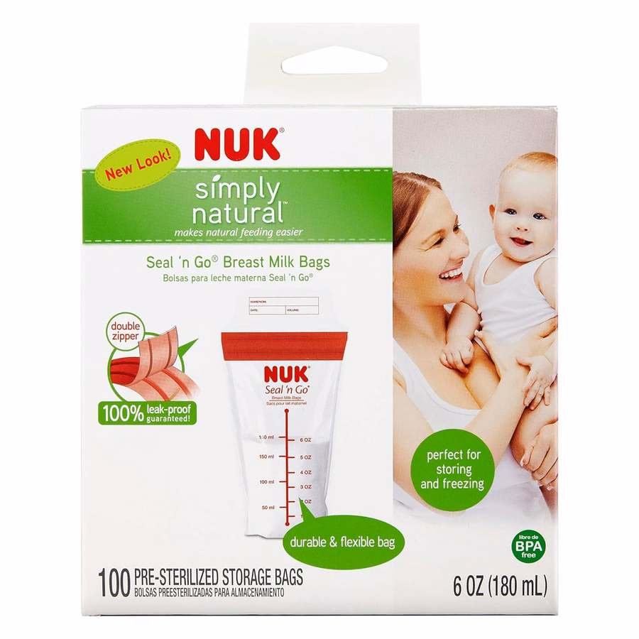 Bolsas para leche materna NUK Simply Natural Seal n'Go: Bolsas para almacenar leche materna: Bebé