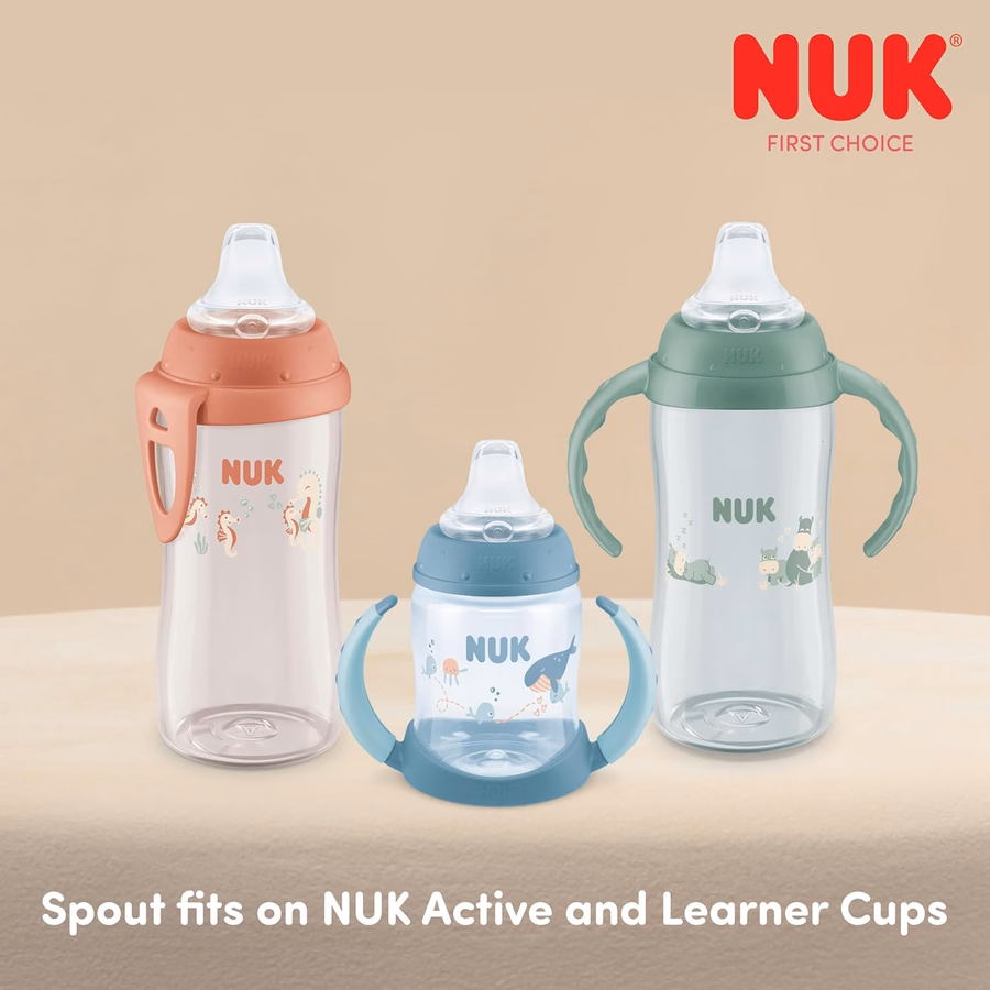 Boquilla de silicona de repuesto NUK para vasos NUK seleccionados, a prueba de derrames, boquilla suave, apta para lavavajillas, sin BPA, transparente, paquete de 5: Bebé