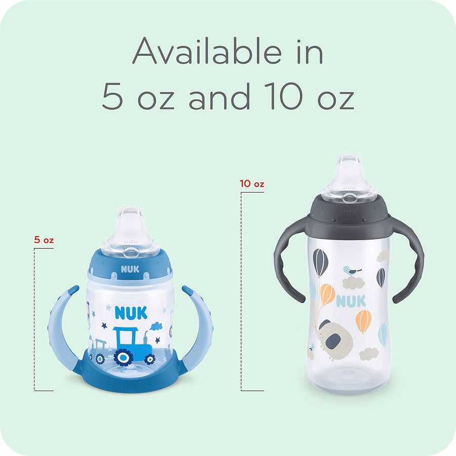 Vaso antiderrame NUK Disney Learner, Mickey Mouse, 148 ml (5 oz), 1 unidad – Libre de BPA, vaso antiderrame: Bebé
