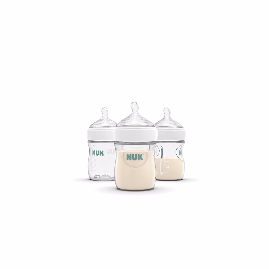 Tetinas para biberón NUK Simply Natural - Flujo lento, silicona, extra suaves, sistema de aire anticólicos, sin BPA, paquete de 2: Bebé