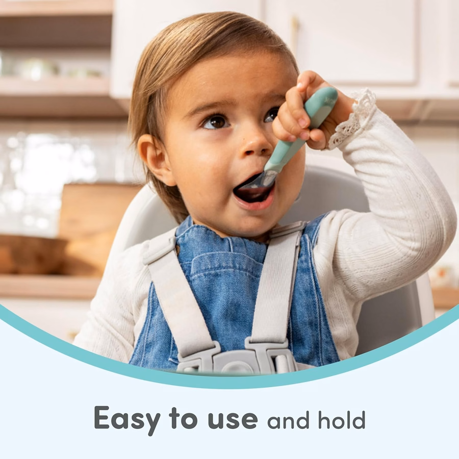 Tenedores de cubiertos NUK Kiddy, acero inoxidable duradero, sin BPA ni látex, para mayores de 18 meses, paquete de 3: Bebé