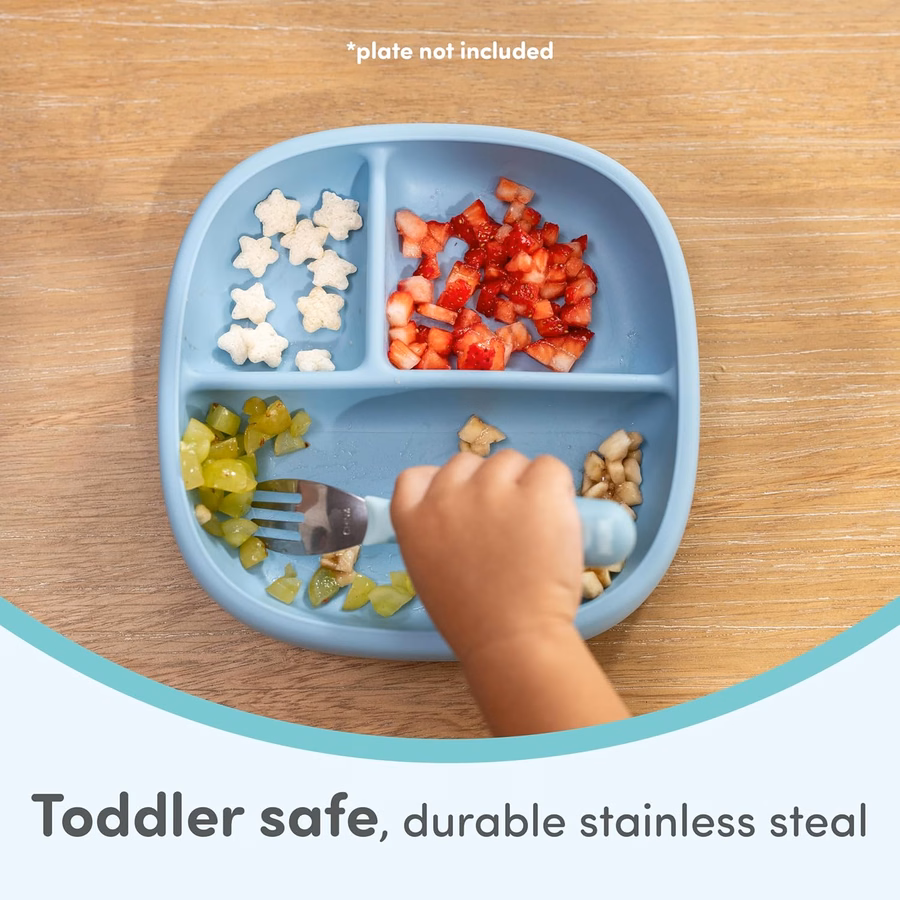 Tenedores de cubiertos NUK Kiddy, acero inoxidable duradero, sin BPA ni látex, para mayores de 18 meses, paquete de 3: Bebé