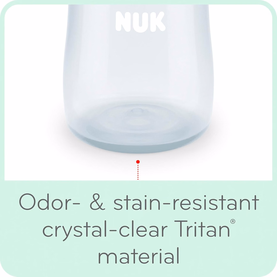 Vaso de aprendizaje NUK pequeño Tritan, 148 ml, 6+ meses – Libre de BPA, vaso antiderrame: Bebé