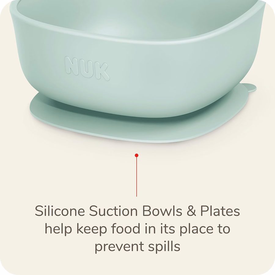 Cucharas de silicona para bebés NUK, material de silicona duradero, fáciles de sujetar y usar, aptas para lavavajillas, sin BPA, paquete de 3: Bebé