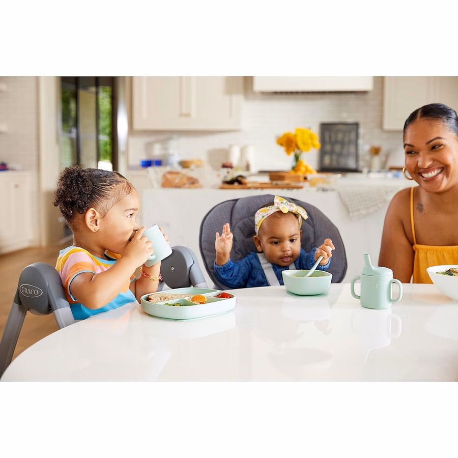 Cucharas de silicona para bebés NUK, material de silicona duradero, fáciles de sujetar y usar, aptas para lavavajillas, sin BPA, paquete de 3: Bebé