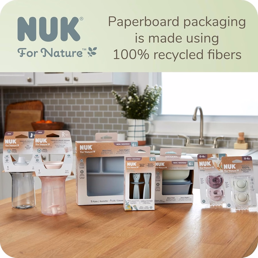 Vaso de aprendizaje NUK for Nature, 295 ml, 9+ meses – Libre de BPA, vaso antiderrame: Bebé