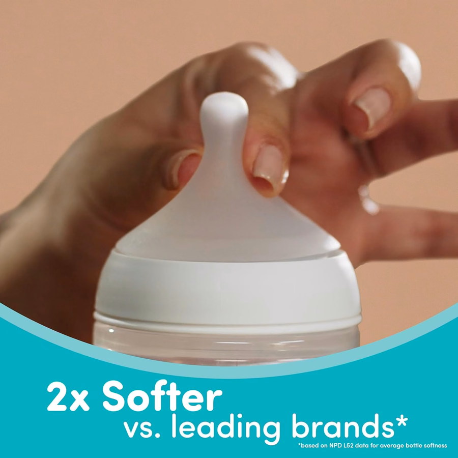 Tetina NUK Perfect Match, control de flujo, silicona suave con válvula anticólicos, paquete de 2, sin BPA: Bebé