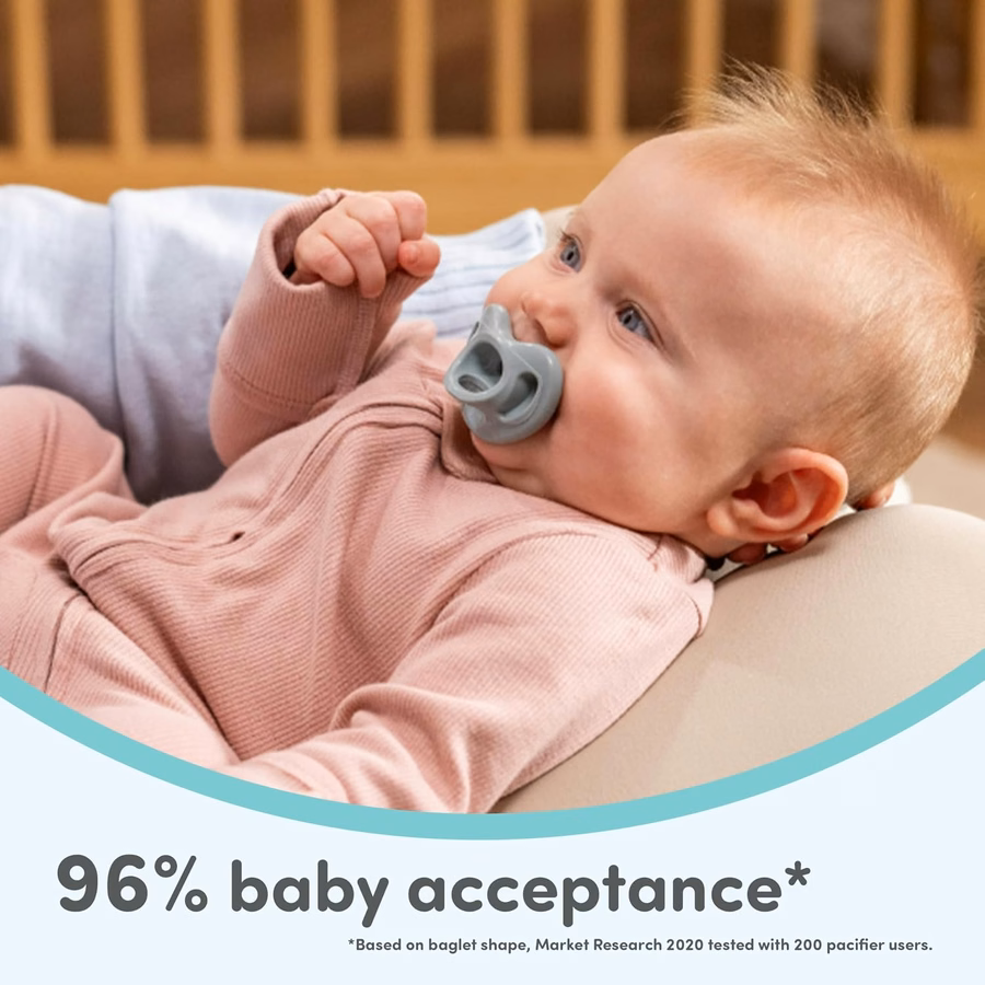 Chupetes ortodóncicos cómodos NUK 100% silicona, de 0 a 6 meses, azul, colección Timeless, paquete de 5: Bebé
