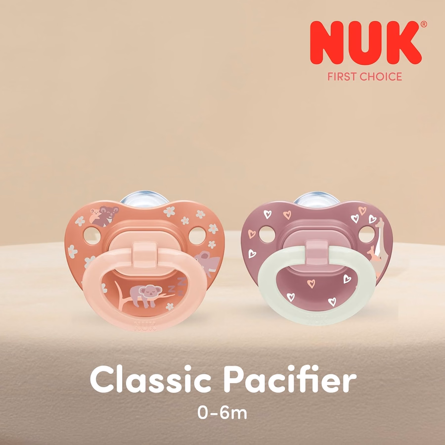 Chupete ortodóncico clásico NUK First Choice para bebés de 0 a 6 meses, color naranja y rosa, artículos esenciales para recién nacidos, paquete de 5: Salud y hogar