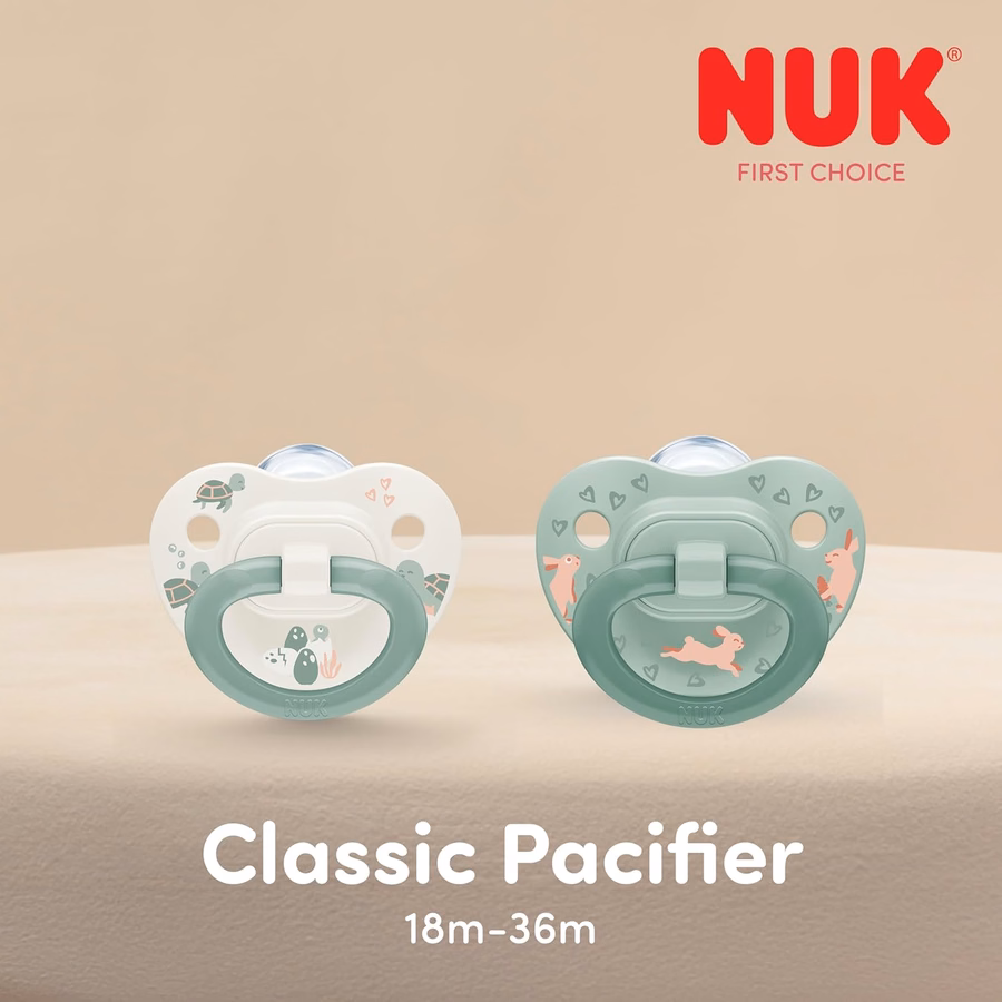 Chupete ortodóncico clásico NUK First Choice para bebés de 18 a 36 meses, azul y naranja, artículos imprescindibles para bebés, paquete de 5: Salud y hogar